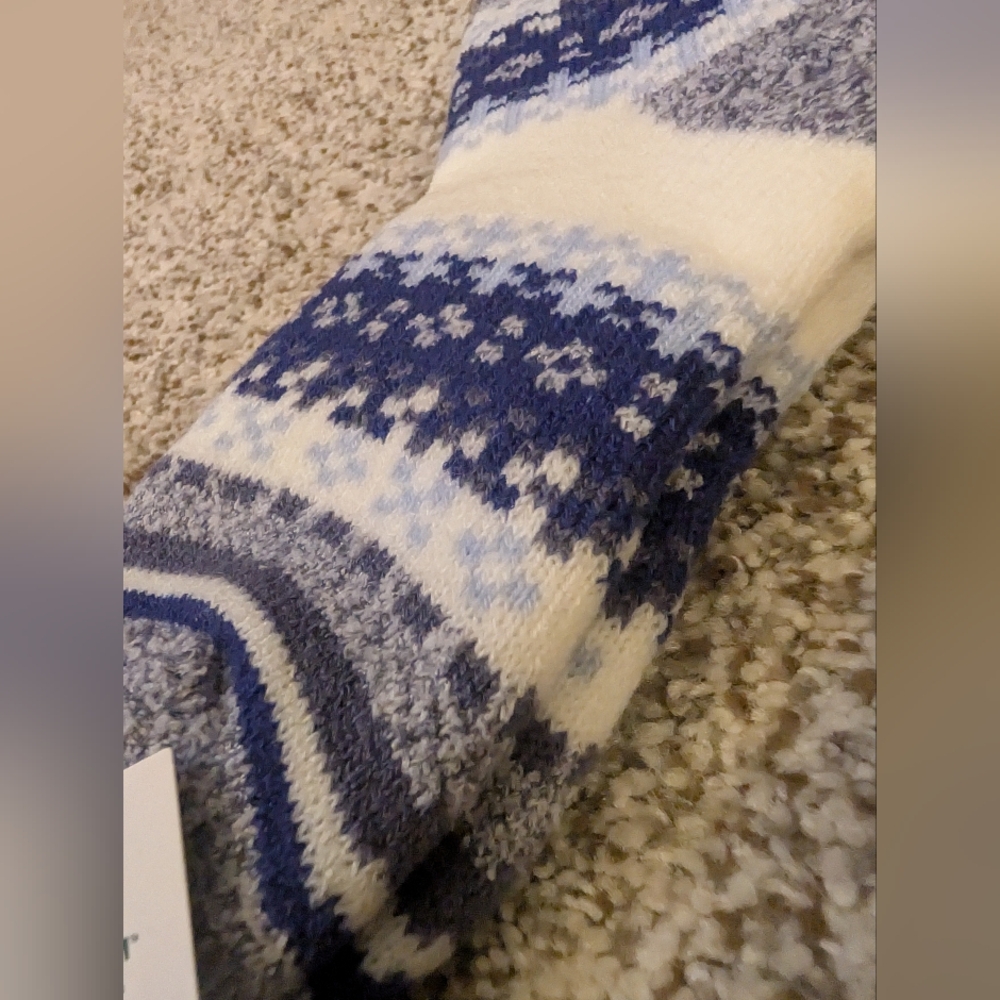 Women's NorthEast Cozy Cabin Socks Blue Gray - Picture 3 of 4